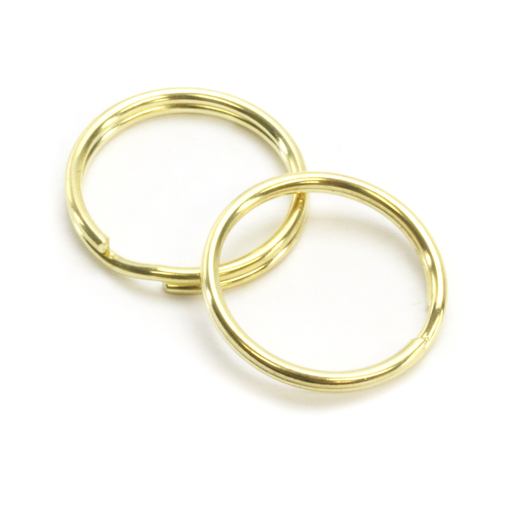 Rivets and Findings Base Metal Gold Color, 25mm (1") Split Ring, Key Ring - Pack of 25